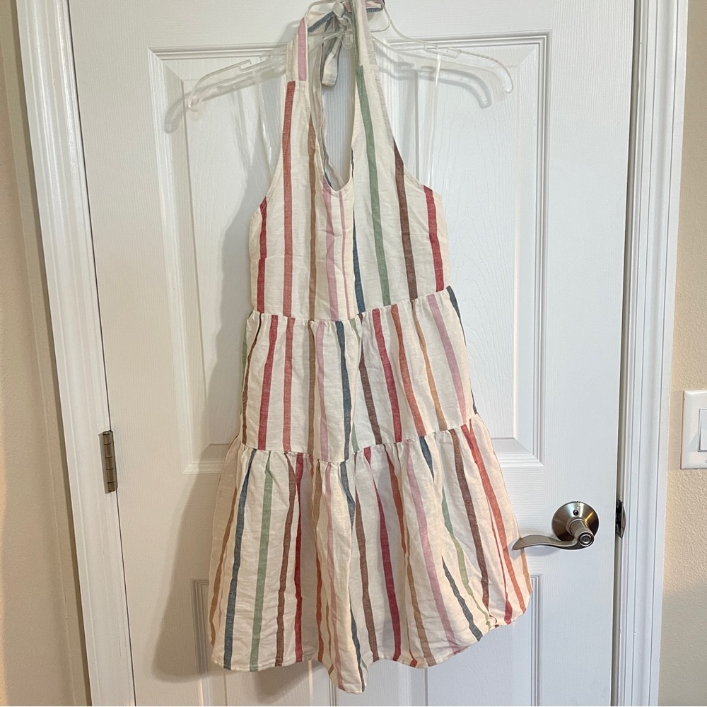 American Eagle Striped Halter Dress with POCKETS Size XS NWT
